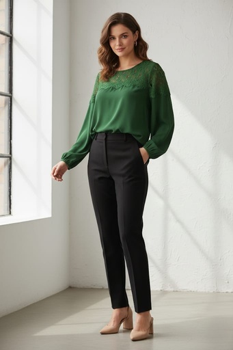[ST81LM62Q] ZAC&RACHEL BLUSA VERDE LARGA