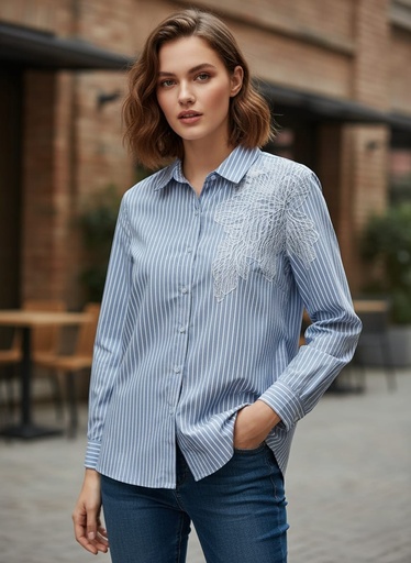 [ST81TL731] ZAC&RACHEL BLUSA CELESTE-BLC FLOR