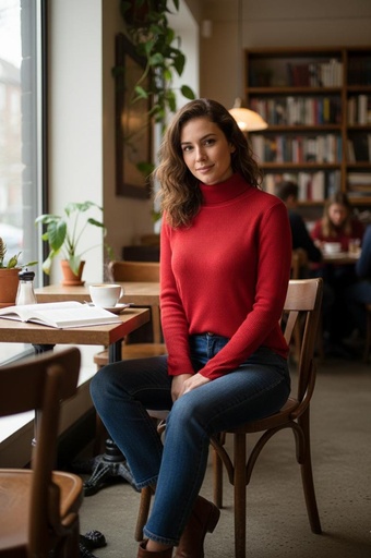 CUELO SUETER C/TORTUGA ROJO MUJER SW120R