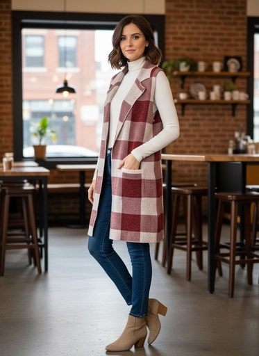 ACTIVE CHALECO OCRE-CREMA LRAGO SW13612