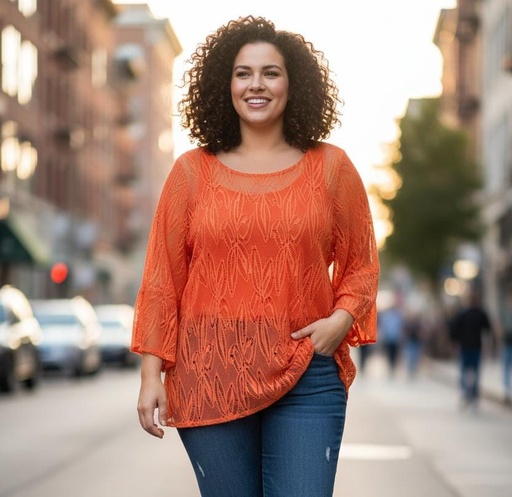 VERXY BLUSA MUJER NARANJA PLUS T1056