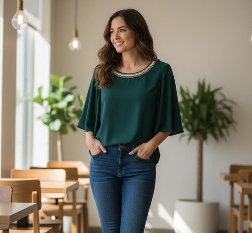 AVAILABLE BLUSA VERDE T10661WV