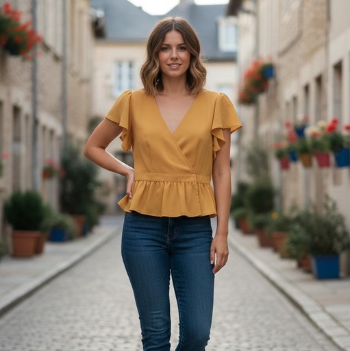 [T1075ASST] ACTIVE BLUSA MUJER MOSTAZA T1075ASST