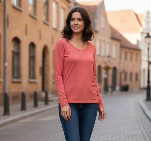 BLUSA BASICA MANGA LARGA ROSADA T11770P