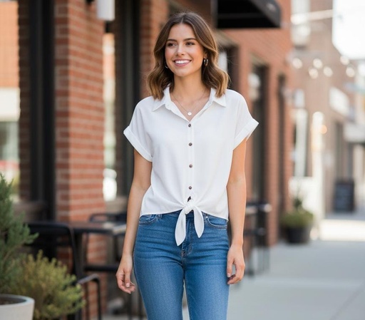 [T13786B] ACTIVE BLUSA BLANCO MUJER