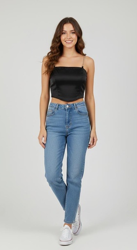 WILDCAT BLUSA CROP-TOP NEGRO T2265N