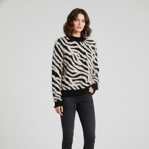 ALICEBLUE BLUSA MUJER ZEBRA NGR-BLC T40069