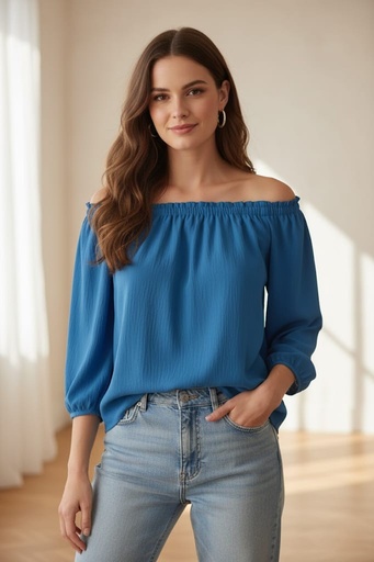 CRECE BLUSA CELESTE MUJER T5911C