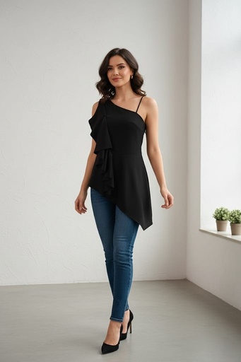 [T6543] KLAXONS BLUSA MUJER NEGRO T6543
