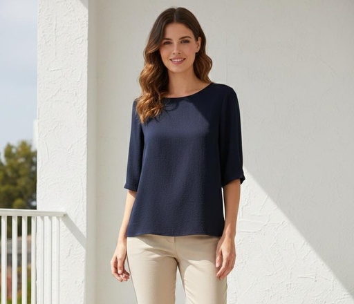 [T9115] EVERLY BLUSA MUJER AZUL MARINO T9115