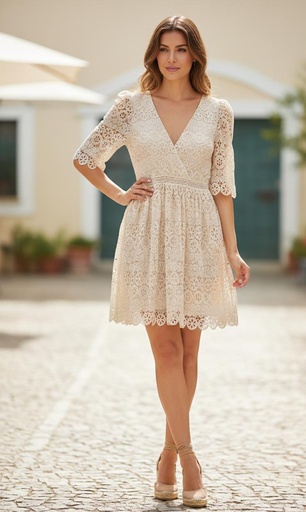 [VC00X81] VESTIDO BEIGE C. JMD10087