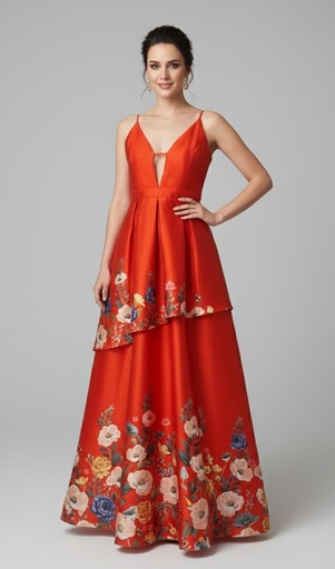 M17628/VESTIDO ROJO FLRS VL00X002