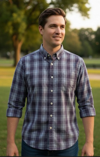 [W03035] NAUTICA CAMISA HOMBRE AZUL