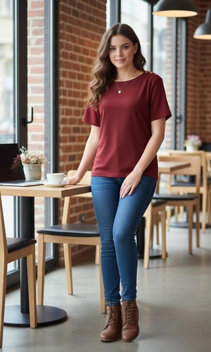 TOMMY H. CAMISETA MUJER BOTONES OCRE XW05471O