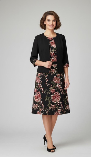 STUDIO ONE CHAQUETA-VESTIDO NEGRO FLRS 66432