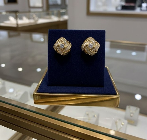 [AE0377] ARETES ENCHAPE ROSA BRILLANTE DRD