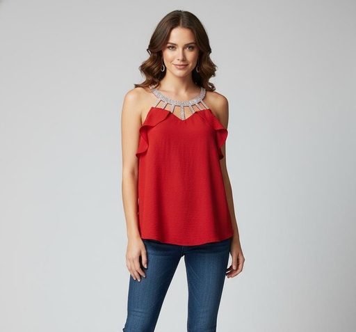 [8482] TOGETHER BLUSA MUJER ROJO 8482