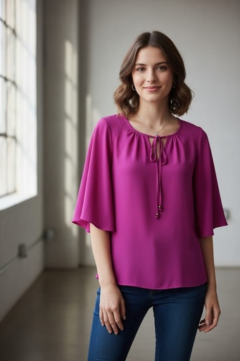 [8557] APRIL BLUSA FUCSHIA MUJER