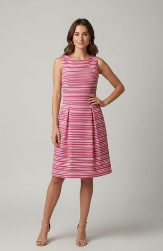 [A9SA2PC1] TOMMY VESTIDO MUJER FUCSIA-BLANCO