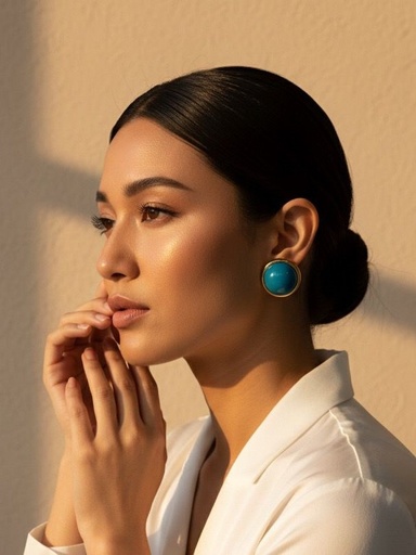 [AE0163] ARETES ENCHAPE PERLA CELESTE-DRD