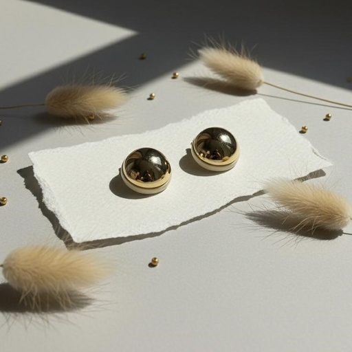 [AE0220] ARETES ENCHAPE DORADO MEDI.