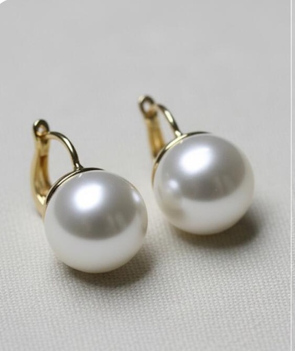 [AE0262] ARETES ENCHAPE PERLA AZUL-BLANCO