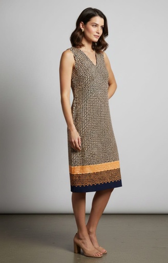 [K310] SHEILBY PALMER VESTIDO AZUL M.BLC-AMARIL