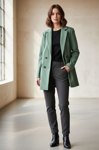 [MJ5040V] CHOCOLATE CHAQUETA VERDE MUJER