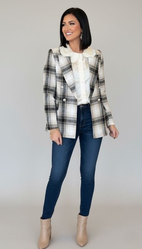 [MJ5362] CHOCOLATE CHAQUETA ESTAM NEGRO-BEIGE-BLC