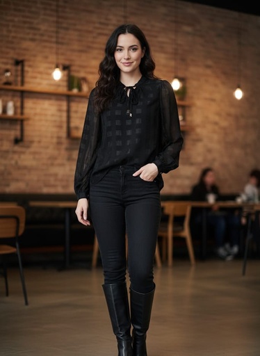[MT01749] BEULAH BLUSA MUJER NEGRO MT01749