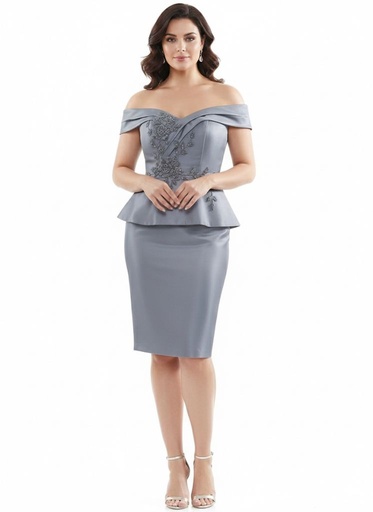 MARSONI VESTIDO GRIS FLR BRILLANTE MUJER MV1059G