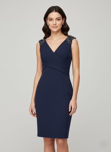 [MV1109] MARSONI VESTIDO AZUL MARINO