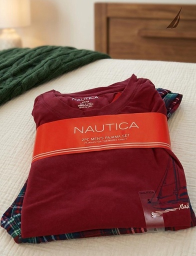 [NT92674F] NAUTICA PIJAMA OCRE-VERDE CUADRIC HOMBRE