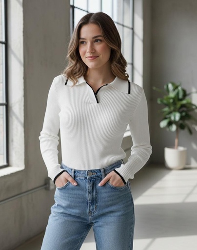 MILK&HONEY BLUSA BLANCO-NEGRO MUJER ZZ44389K