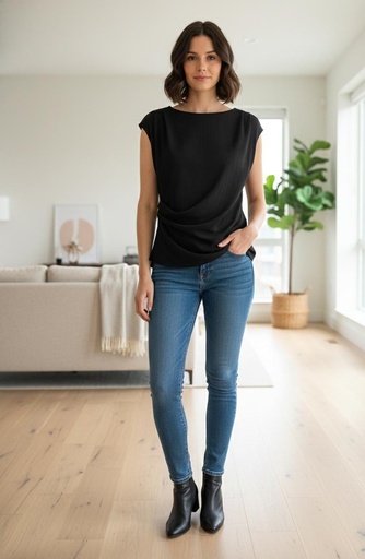 WHITE&RHINO BLUSA NEGRO ZZ6465T24037N