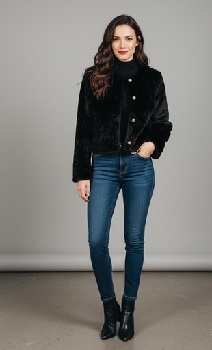 ACTIVE SUETER NEGRO PELUSA ZZJ14592