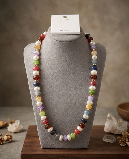 [ZZJNC602C] LEAD COLLAR PERLA COLORES