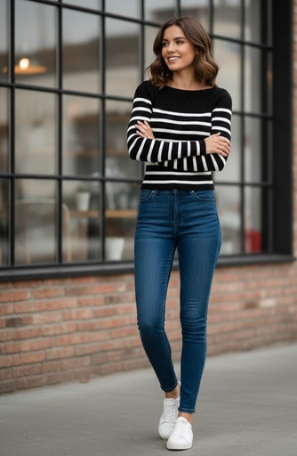 ACTIVE BLUSA NEGRO-BLANCO ZZSW14652N