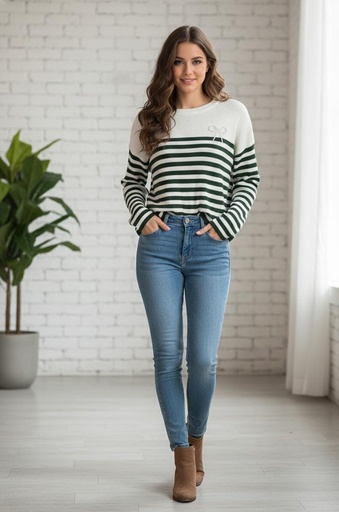 ACTIVE SUETER BLANCO-VERDE ZZSW14723V