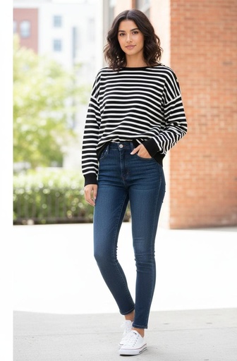 ACTIVE SUETER NEGRO-BLC BOTONS ZZSW14834