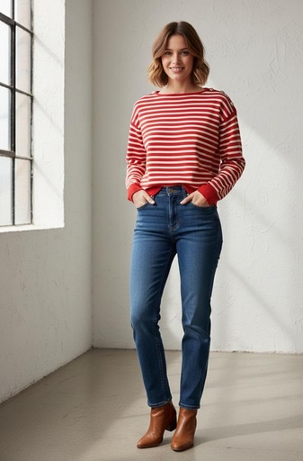 ACTIVE SUETER ROJO-BLC BOTONS ZZSW14834R