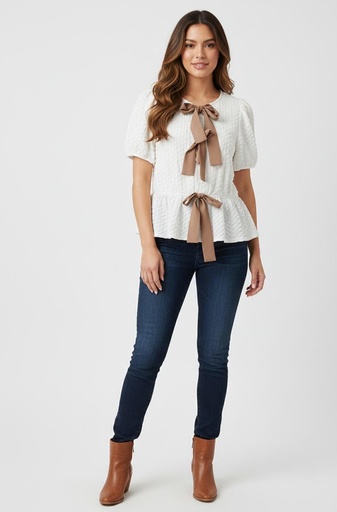 MINE BLUSA IVORY-CAFE ZZTB9081