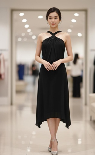 [053900] SANDRA DARREN VESTIDO MUJER NEGRO