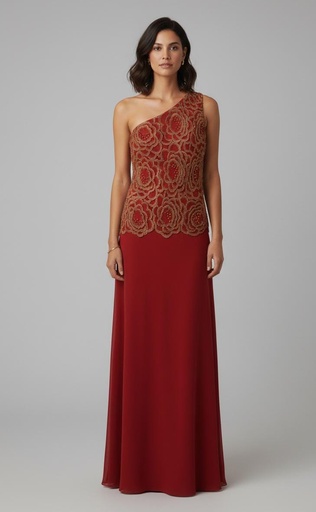 [054422900] AIDAN MATTOX VESTIDO MUJER TERRACOTA