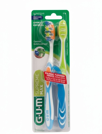 [070942127080] GUM CEPILLO DENTAL MEDIA 2pzs