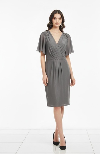 [013207290] ADRIANNA PAPELL VESTIDO MUJER GRIS 013207290
