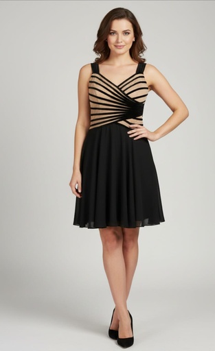 [096186] SANDRA DARREN VESTIDO MUJER NEGRO