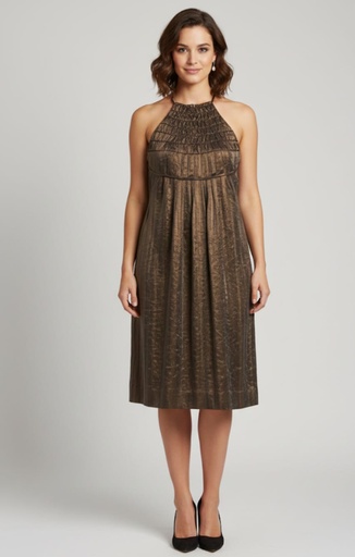 [014757670] ADRIANNA PAPELL VESTIDO MUJER VERDE