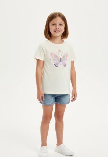 CARTER´S CAMISETA CREMA MARIPOSA NIÑA
