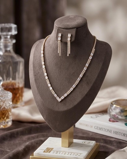 [S20516] CHRISTINA COLLAR-ARETES DORADO BRILLANTE